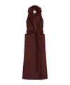 Max Mara Sleeveless Wool And Alpaca Coat In Brown