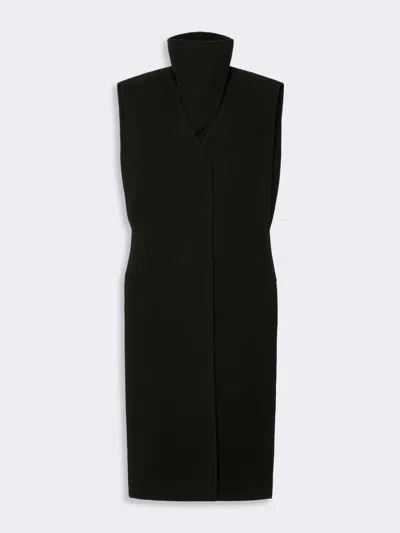 Max Mara Sleeveless Wool And Cashmere Coat In Black