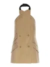Max Mara Maxmara Mxsnuraghe Sleeveless Jacket In Wool And Silk Poplin In Brown