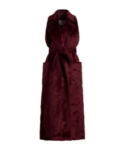 Max Mara Sleeveless Wool Coat In Brown