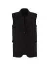 Max Mara Sleeveless Wool Jacket In Black