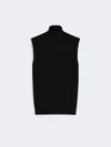 Max Mara Sleeveless Wool Polo Neck In Black