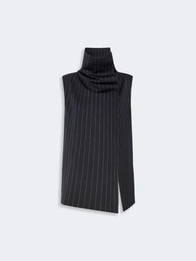 Max Mara Sleeveless Wool Top In Black