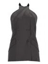 Max Mara Sleeveless Wool Top In Gray