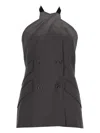 Max Mara Sleeveless Wool Top In Gray
