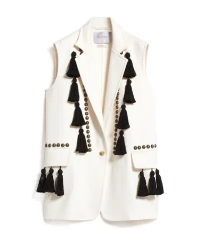 MAX MARA MAX MARA TASSLE DETAILED V-NECK GILET