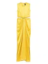 Max Mara Front Draped Dress With Metal Ring Accent