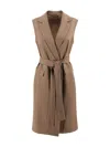 Max Mara Sleveless Jacket In Brown
