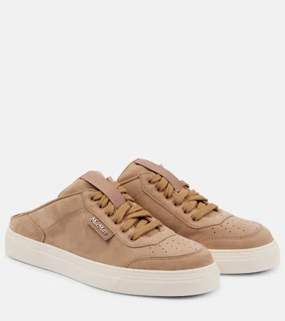 Max Mara Slides Suede Sneakers In Brown
