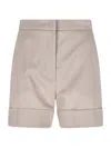 Max Mara Virgin Wool Blend Shorts In Neutral