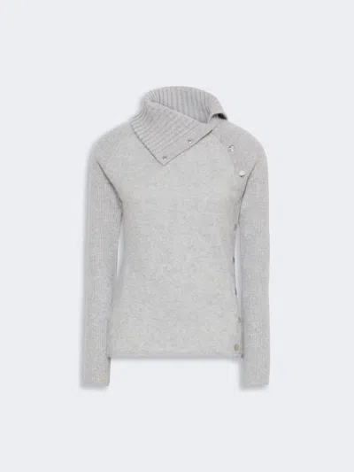 Max Mara Slim Asymmetrical Wool Sweater In Gray