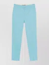 Max Mara Slim Fit Ankle Length Trousers With Side Pockets In Blue