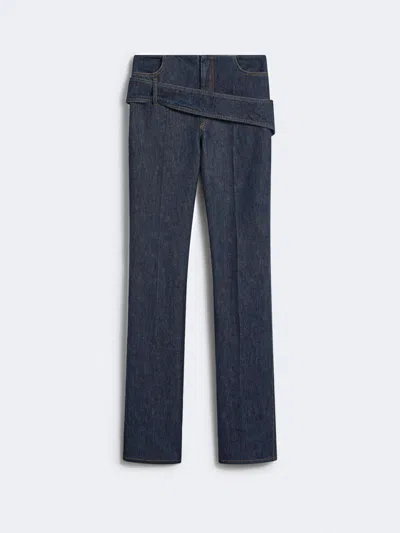 Max Mara Slim-fit Belted Trousers In Blue