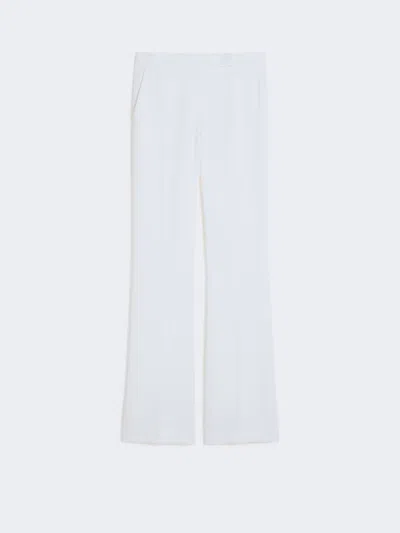 Max Mara Slim-fit Crepe Canvas Trousers In White