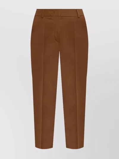 MAX MARA SLIM FIT CROPPED TROUSERS FRONT PLEATS