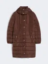 Max Mara Slim-fit Down Jacket In Water-repellent Taffeta In Brown