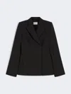Max Mara Slim-fit Gabardine Jacket In Black
