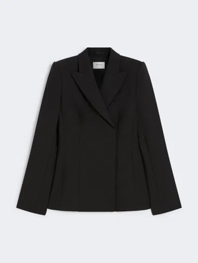 Max Mara Slim-fit Gabardine Jacket In Black