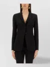 Max Mara Slim Fit Jacket Notched Lapels In Black