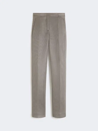 Max Mara Slim-fit Jersey Mesh Trousers In Brown