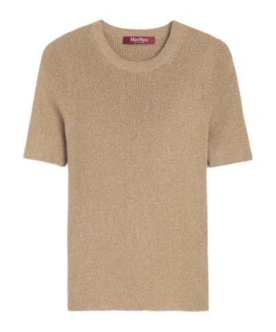 Max Mara Slim-fit Lurex Sweater In Brown