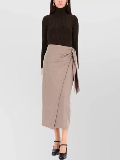 Max Mara Slim Fit Ribbed Turtleneck Knit Sweater In Metallic