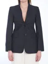 Max Mara Midnight Blue Jacket In Cotton Denim Effect