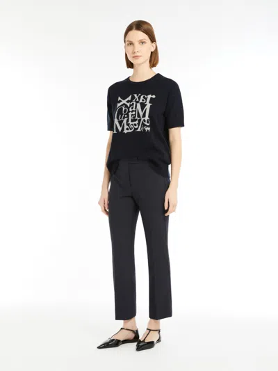 Max Mara Slim-fit Stretch Cotton And Viscose Trousers In Ultramarine