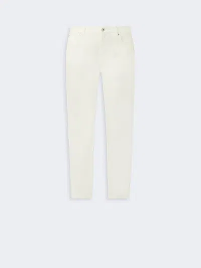 Max Mara Slim-fit Stretch Cotton Trousers In White