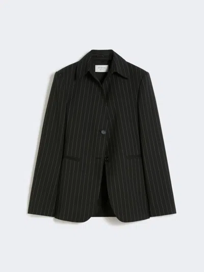 Max Mara Slim-fit Stretch Gabardine Blazer In Black