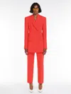 Max Mara Slim-fit Stretch Wool Trousers In Coral