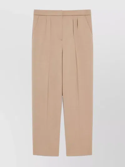 MAX MARA SLIM-FIT STRETCH-WOOL TROUSERS WITH DOUBLE PLEATS
