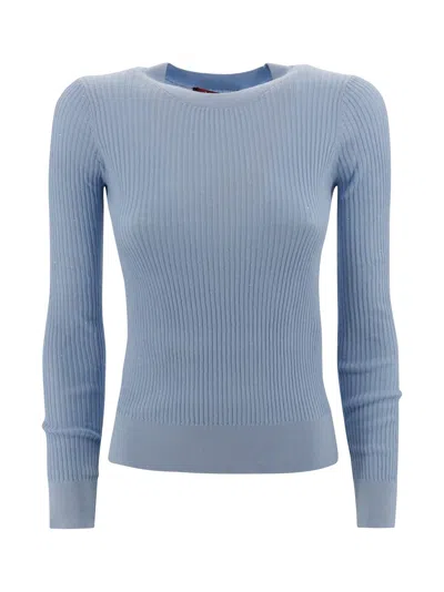 Max Mara Slim Fit Sweater In Blue