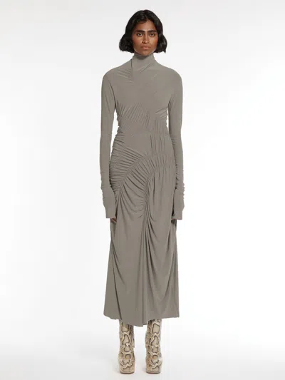 Max Mara Slim-fit Technical Jersey Dress In Gray