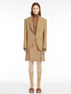 Max Mara Slim-fit Tweed Blazer In Biscuit