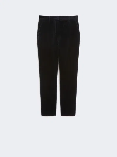 Max Mara Slim-fit Velvet Cigarette Trousers In Blue