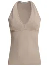 Max Mara Halterneck Fitted Silhouette Tops With Seam Detailing In Neutral