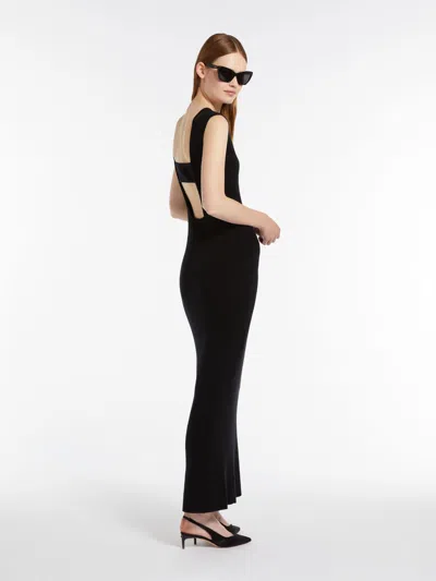 Max Mara Slim-fit Wool And Silk Dress In Black