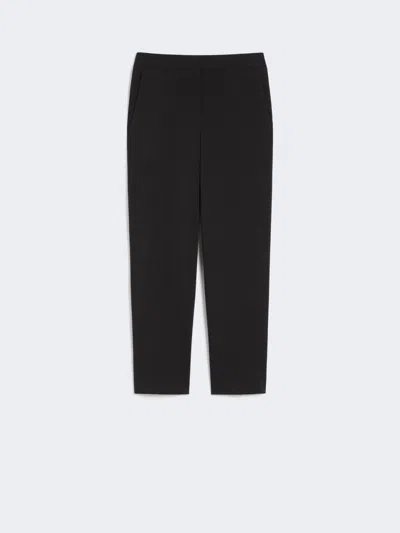 Max Mara Slim Gabardine Trousers In Black