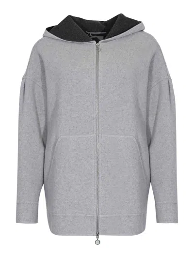 Max Mara Slim Jacket In Wool Blend Jersey In Gray