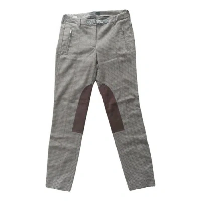 Pre-owned Max Mara Slim Pants In Brown