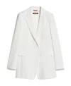 Max Mara Double-breasted Wool Suit Jacket In White