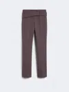 Max Mara Slim Trousers With Asymmetrical Belt In Purple