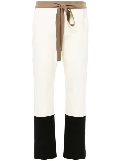 Max Mara Slim Wool Crêpe Pants In White