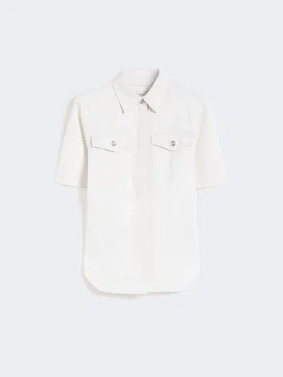 Max Mara Slim-fit Bull Denim Shirt In Neutral