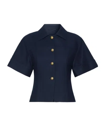 Max Mara Slim-fit Cotton Jersey Jacket - Ultramarine In Blue