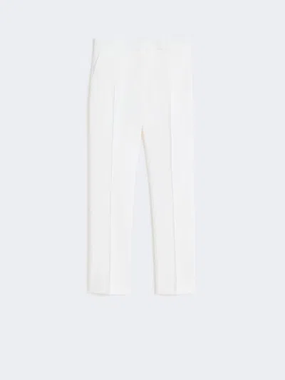 Max Mara Slim-fit Cotton Satin Trousers In White
