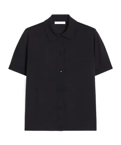 Max Mara Slim-fit Fine Wool Cardigan In Blue