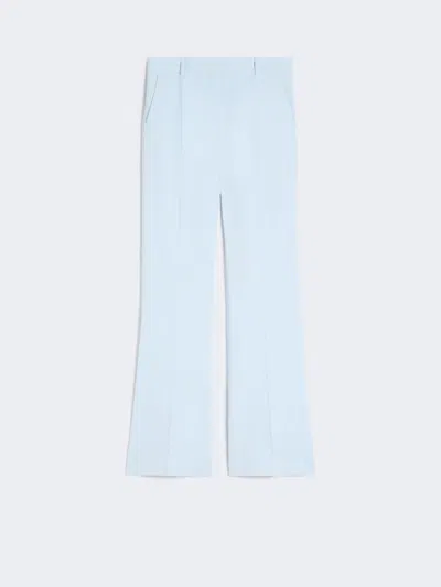 Max Mara Slim-fit Flared Trousers In Viscose In Blue