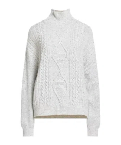 Max Mara Slim-fit Knit Turtleneck Sweater In White